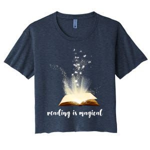 Great Gift Reading Is Magical Women's Crop Top Tee