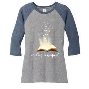 Great Gift Reading Is Magical Women's Tri-Blend 3/4-Sleeve Raglan Shirt