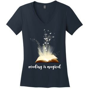 Great Gift Reading Is Magical Women's V-Neck T-Shirt