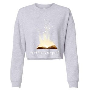 Great Gift Reading Is Magical Cropped Pullover Crew