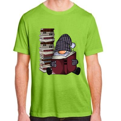 Garden Gnome Reading Books Gnomes Book Lover Gift Adult ChromaSoft Performance T-Shirt