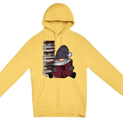 Garden Gnome Reading Books Gnomes Book Lover Gift Premium Pullover Hoodie