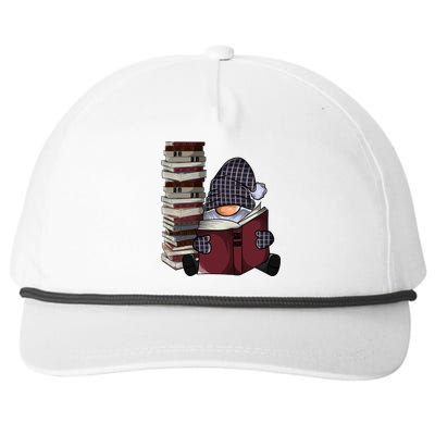 Garden Gnome Reading Books Gnomes Book Lover Gift Snapback Five-Panel Rope Hat