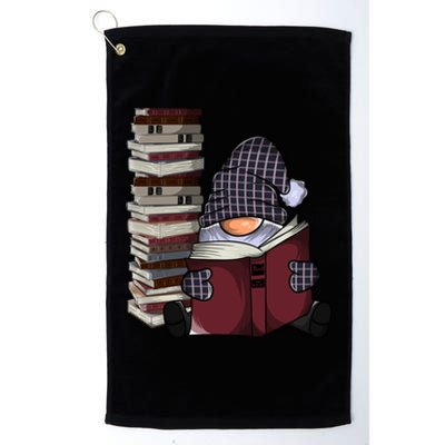 Garden Gnome Reading Books Gnomes Book Lover Gift Platinum Collection Golf Towel