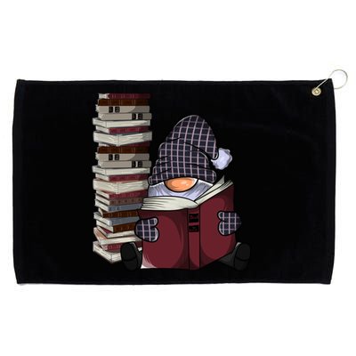 Garden Gnome Reading Books Gnomes Book Lover Gift Grommeted Golf Towel