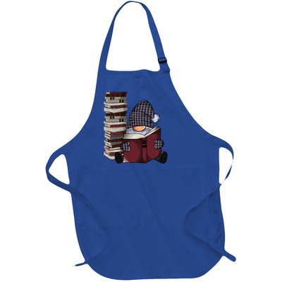 Garden Gnome Reading Books Gnomes Book Lover Gift Full-Length Apron With Pockets