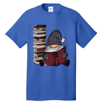 Garden Gnome Reading Books Gnomes Book Lover Gift Tall T-Shirt