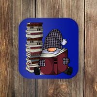 Garden Gnome Reading Books Gnomes Book Lover Gift Coaster