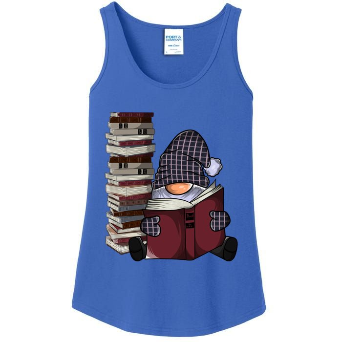 Garden Gnome Reading Books Gnomes Book Lover Gift Ladies Essential Tank