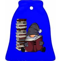 Garden Gnome Reading Books Gnomes Book Lover Gift Ceramic Bell Ornament