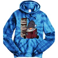 Garden Gnome Reading Books Gnomes Book Lover Gift Tie Dye Hoodie