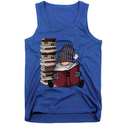 Garden Gnome Reading Books Gnomes Book Lover Gift Tank Top