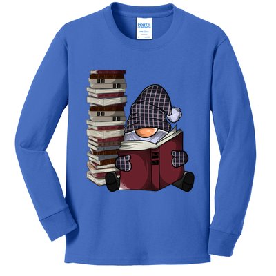 Garden Gnome Reading Books Gnomes Book Lover Gift Kids Long Sleeve Shirt