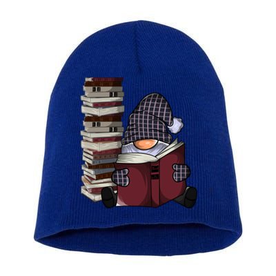 Garden Gnome Reading Books Gnomes Book Lover Gift Short Acrylic Beanie