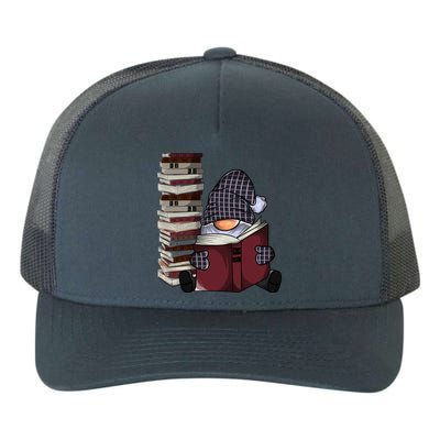 Garden Gnome Reading Books Gnomes Book Lover Gift Yupoong Adult 5-Panel Trucker Hat