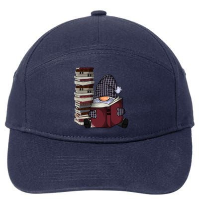 Garden Gnome Reading Books Gnomes Book Lover Gift 7-Panel Snapback Hat