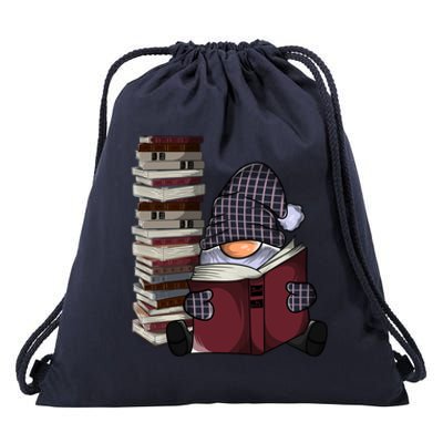 Garden Gnome Reading Books Gnomes Book Lover Gift Drawstring Bag