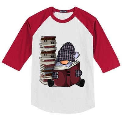 Garden Gnome Reading Books Gnomes Book Lover Gift Kids Colorblock Raglan Jersey