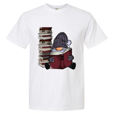 Garden Gnome Reading Books Gnomes Book Lover Gift Garment-Dyed Heavyweight T-Shirt