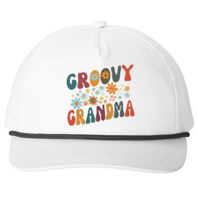 Groovy Grandma Retro Colorful Flowers Grandmother Snapback Five-Panel Rope Hat