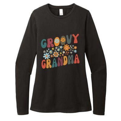 Groovy Grandma Retro Colorful Flowers Grandmother Womens CVC Long Sleeve Shirt