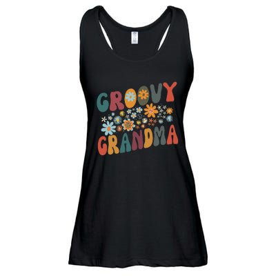 Groovy Grandma Retro Colorful Flowers Grandmother Ladies Essential Flowy Tank