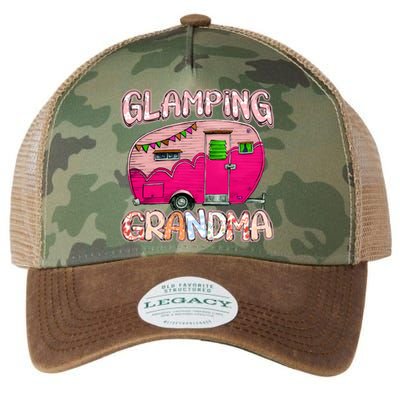 Glamping Grandma Rv Cute Camping Retro Hiking Caravan Lovers Cool Gift Legacy Tie Dye Trucker Hat