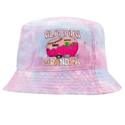 Glamping Grandma Rv Cute Camping Retro Hiking Caravan Lovers Cool Gift Tie-Dyed Bucket Hat