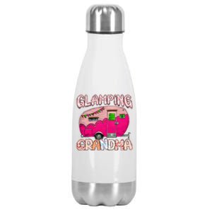 Glamping Grandma Rv Cute Camping Retro Hiking Caravan Lovers Cool Gift Stainless Steel Insulated Water Bottle