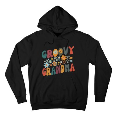 Groovy Grandma Retro Colorful Flowers Design Grandmother Hoodie