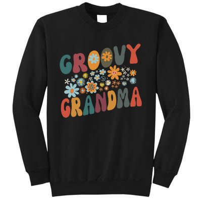 Groovy Grandma Retro Colorful Flowers Design Grandmother Sweatshirt