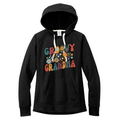 Groovy Grandma Retro Colorful Flowers Design Grandmother Women's Fleece Hoodie