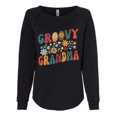 Groovy Grandma Retro Colorful Flowers Design Grandmother Womens California Wash Sweatshirt