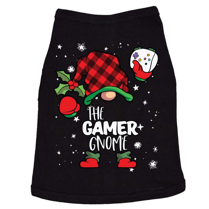 Gamer Gnome Red Buffalo Plaid Matching Family Christmas Doggie Tank