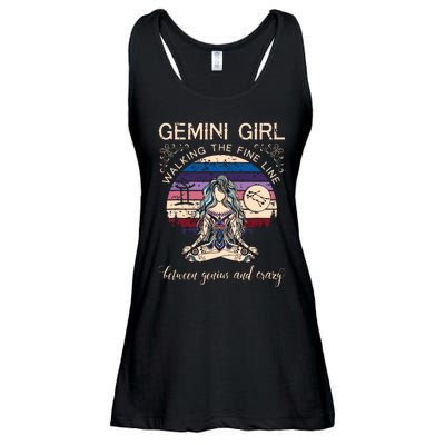 Gemini Girl Retro Zodiac Ladies Essential Flowy Tank