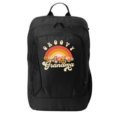 Groovy Grandma Retro Rainbow Colorful Flowers Design City Backpack