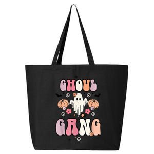 Ghoul Gang Retro Groovy Flowers Funny Ghosts Boo Halloween 25L Jumbo Tote