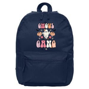 Ghoul Gang Retro Groovy Flowers Funny Ghosts Boo Halloween 16 in Basic Backpack