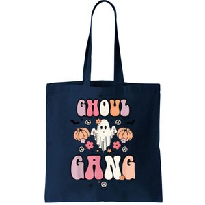 Ghoul Gang Retro Groovy Flowers Funny Ghosts Boo Halloween Tote Bag