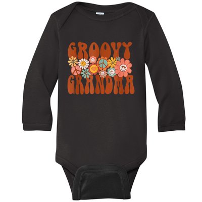 Groovy Grandma Retro Matching Family Baby Shower Mothers Day Baby Long Sleeve Bodysuit