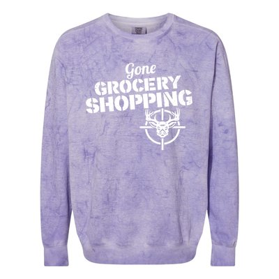 Gone Grocery Shopping Deer Hunter Cute Gift Archer Deer Hunting Gift Colorblast Crewneck Sweatshirt