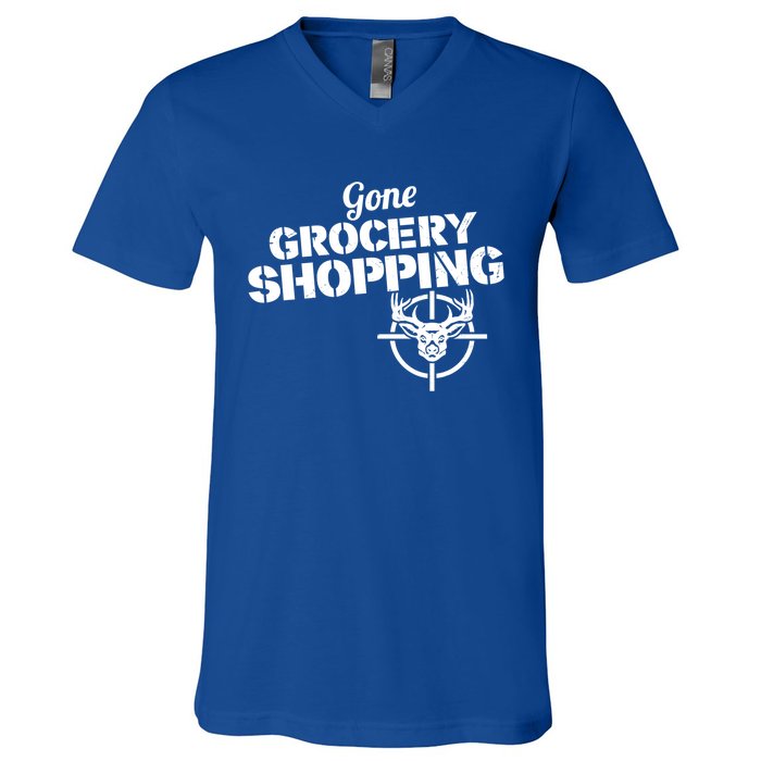 Gone Grocery Shopping Deer Hunter Cute Gift Archer Deer Hunting Gift V-Neck T-Shirt