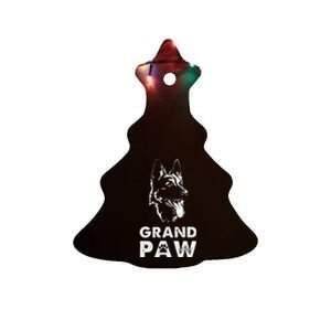 Grandpaw German Shepherd Grandpa GSD Dad Ceramic Tree Ornament