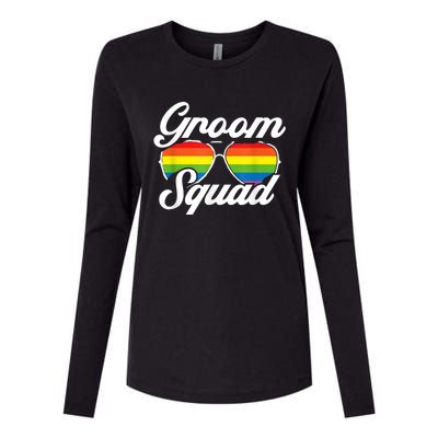 Gay Groom Squad LGBT Wedding Ceremony Bachelor Party Womens Cotton Relaxed Long Sleeve T-Shirt