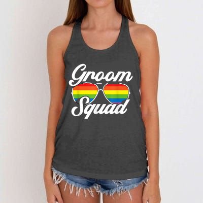 Gay Groom Squad LGBT Wedding Ceremony Bachelor Party Women's Knotted Racerback Tank