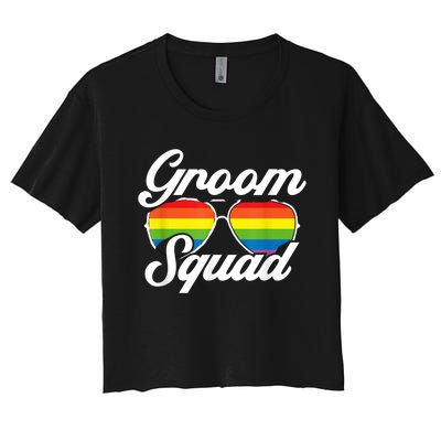 Gay Groom Squad LGBT Wedding Ceremony Bachelor Party Women's Crop Top Tee