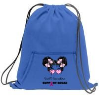 Great Grandma Support Squad Messy Bun Breast Cancer Support Gift Sweatshirt Cinch Pack Bag