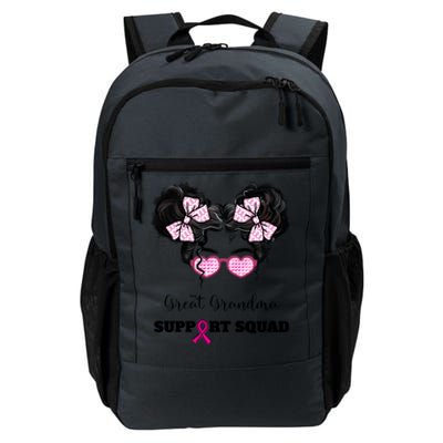 Great Grandma Support Squad Messy Bun Breast Cancer Support Gift Daily Commute Backpack