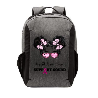 Great Grandma Support Squad Messy Bun Breast Cancer Support Gift Vector Backpack