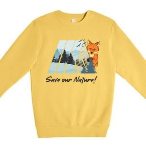 Go Green! Save The Earth Save Our Nature! Gift Premium Crewneck Sweatshirt